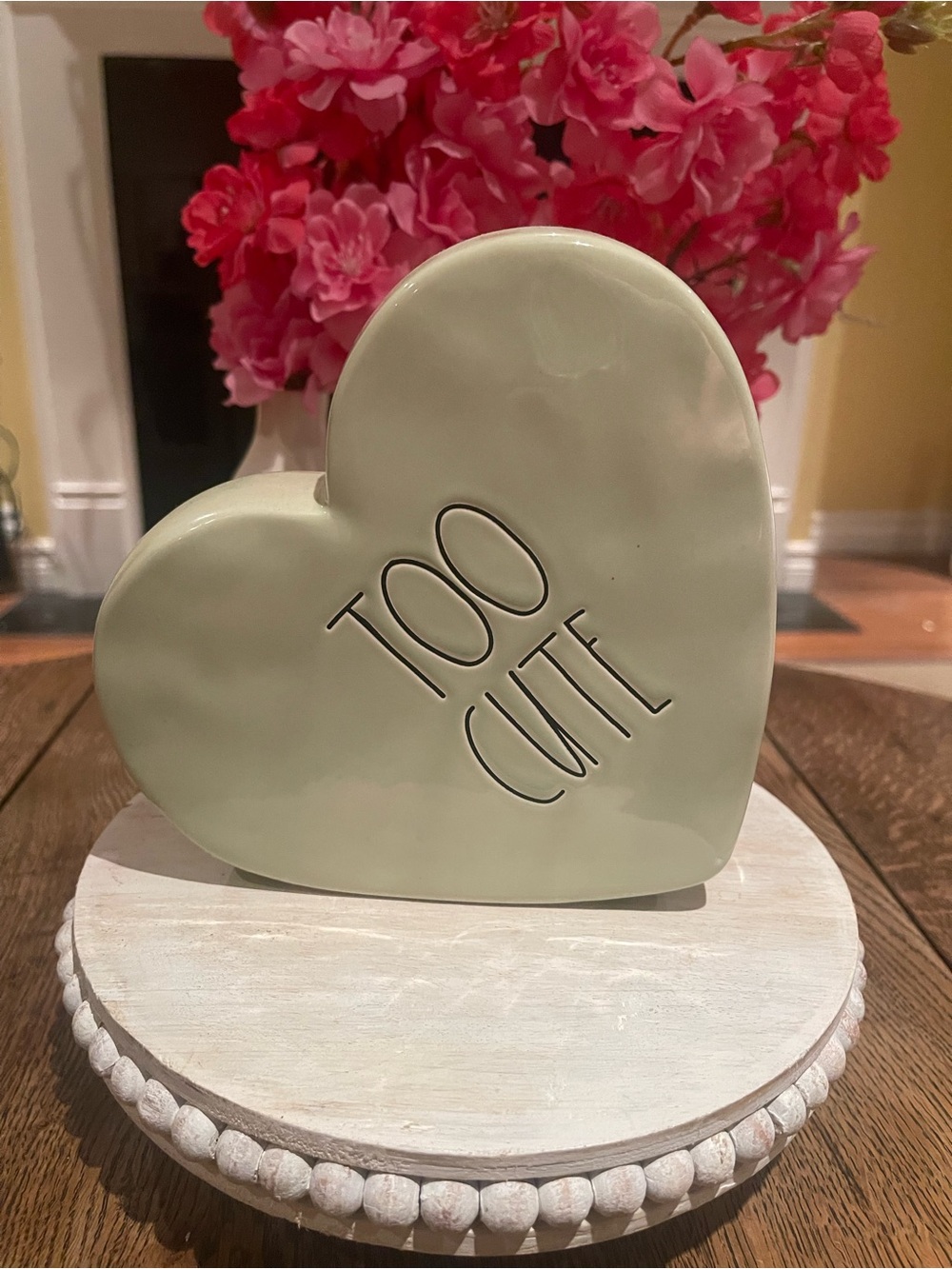 Rae Dunn Too Cute Heart Table Decor - Sage Green